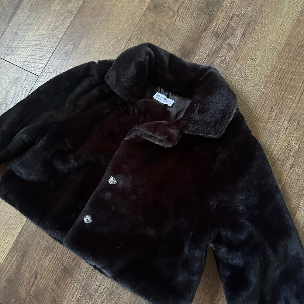 Women's Knit Works Black Faux Fur Cropped Jacket Size 14 - Picture 3 of 14